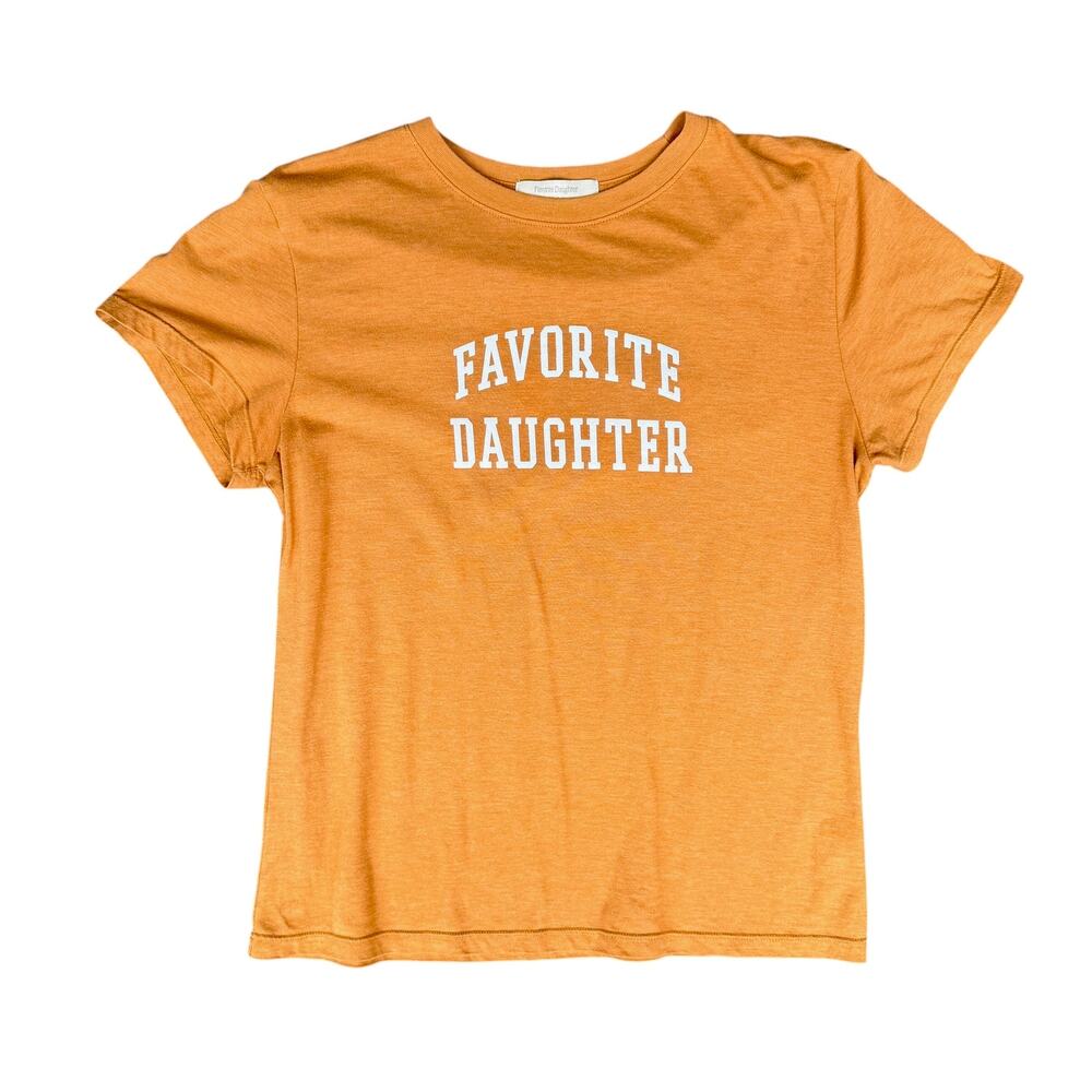 Favorite Daughter Mustard Logo Oversized Short Sleeve Tee Medium